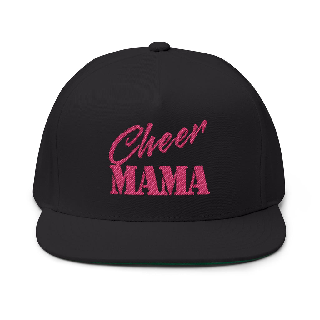 Cheer Mama Embroidered Flat Bill Cap — Cheer Mom Snapback Hat