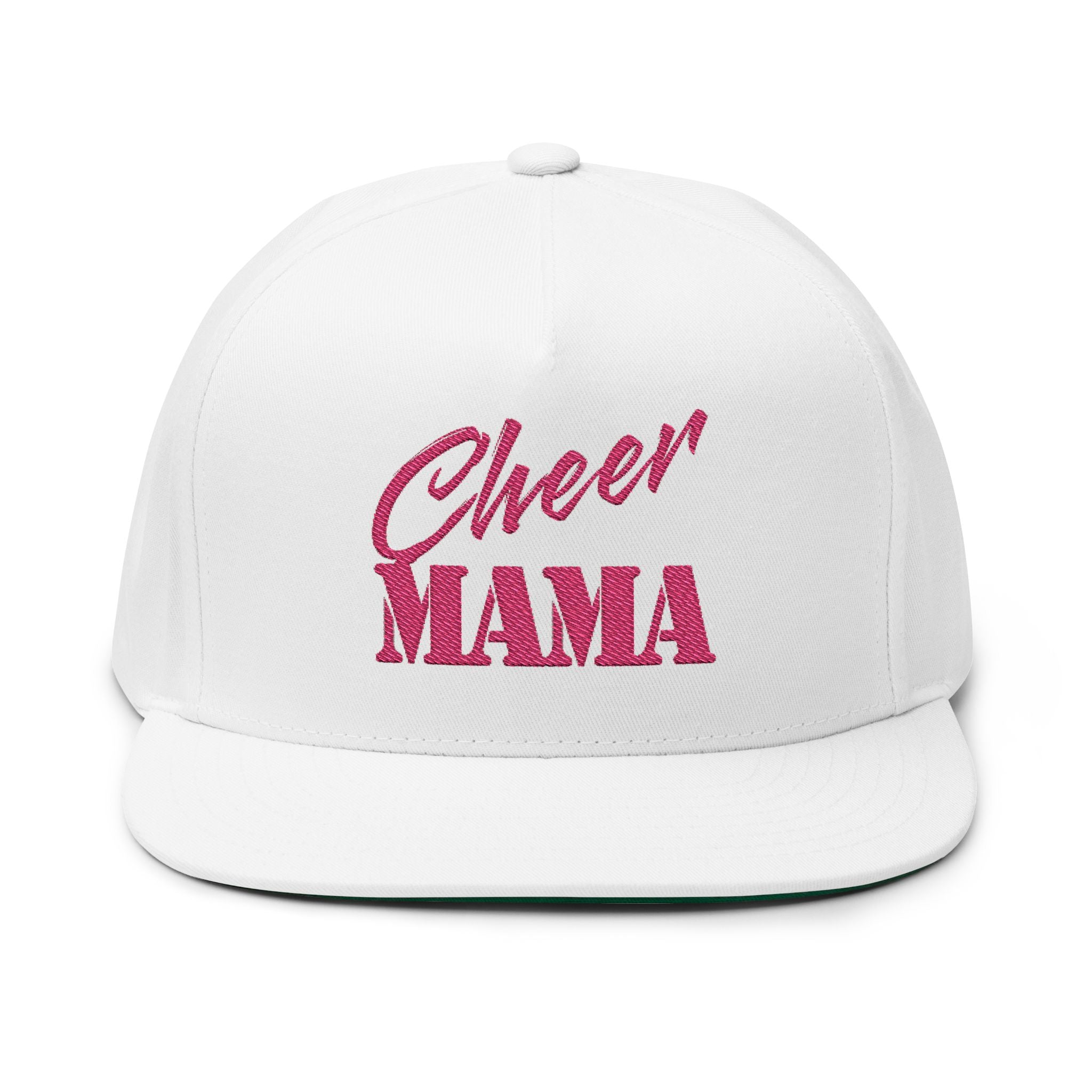 Cheer Mama Embroidered Flat Bill Cap — Cheer Mom Snapback Hat