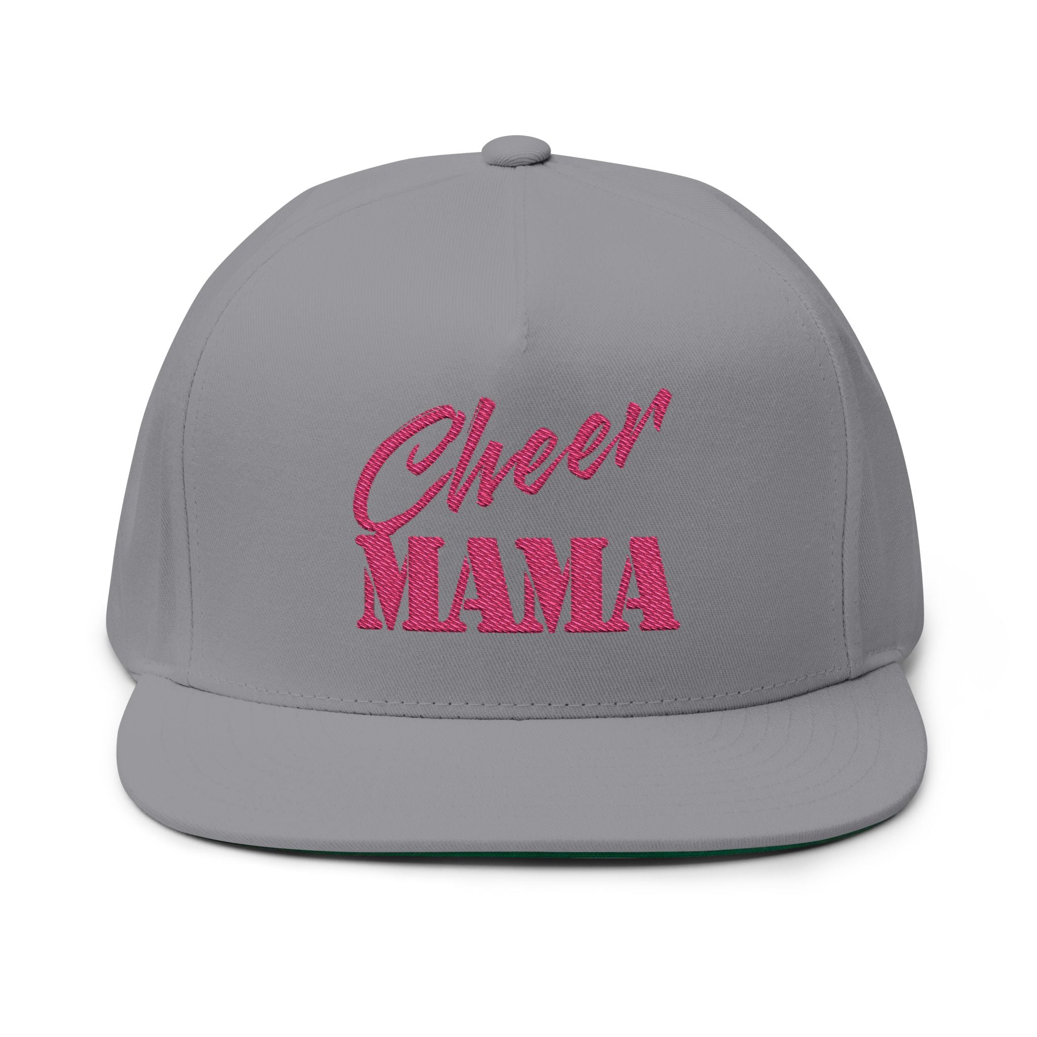 Cheer Mama Embroidered Flat Bill Cap — Cheer Mom Snapback Hat