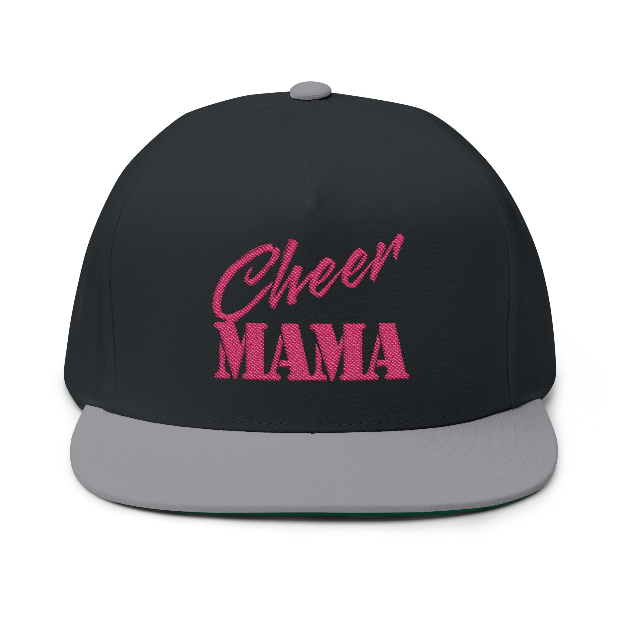 Cheer Mama Embroidered Flat Bill Cap — Cheer Mom Snapback Hat